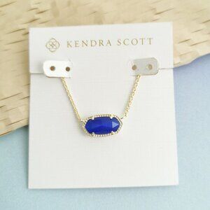 Kendra Scott Cobalt Cat's Eye Elisa Pendant Necklace Gold